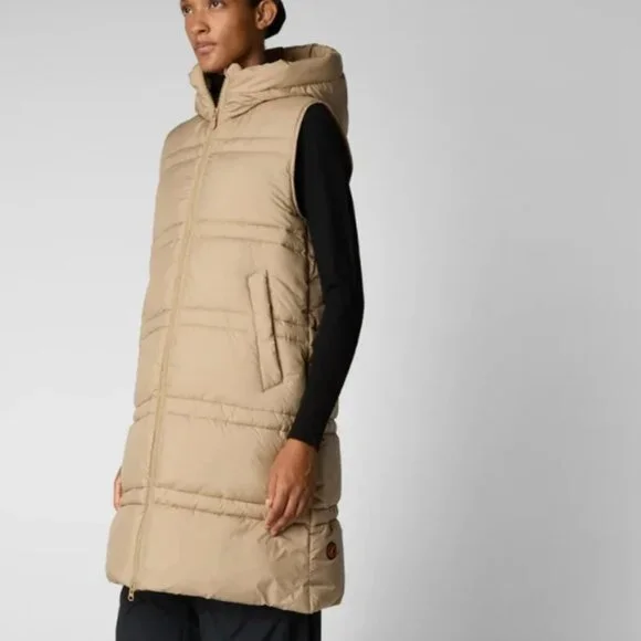 Save The Duck Animal Free Hooded Judee Vest in Beige - Picture 4 of 16